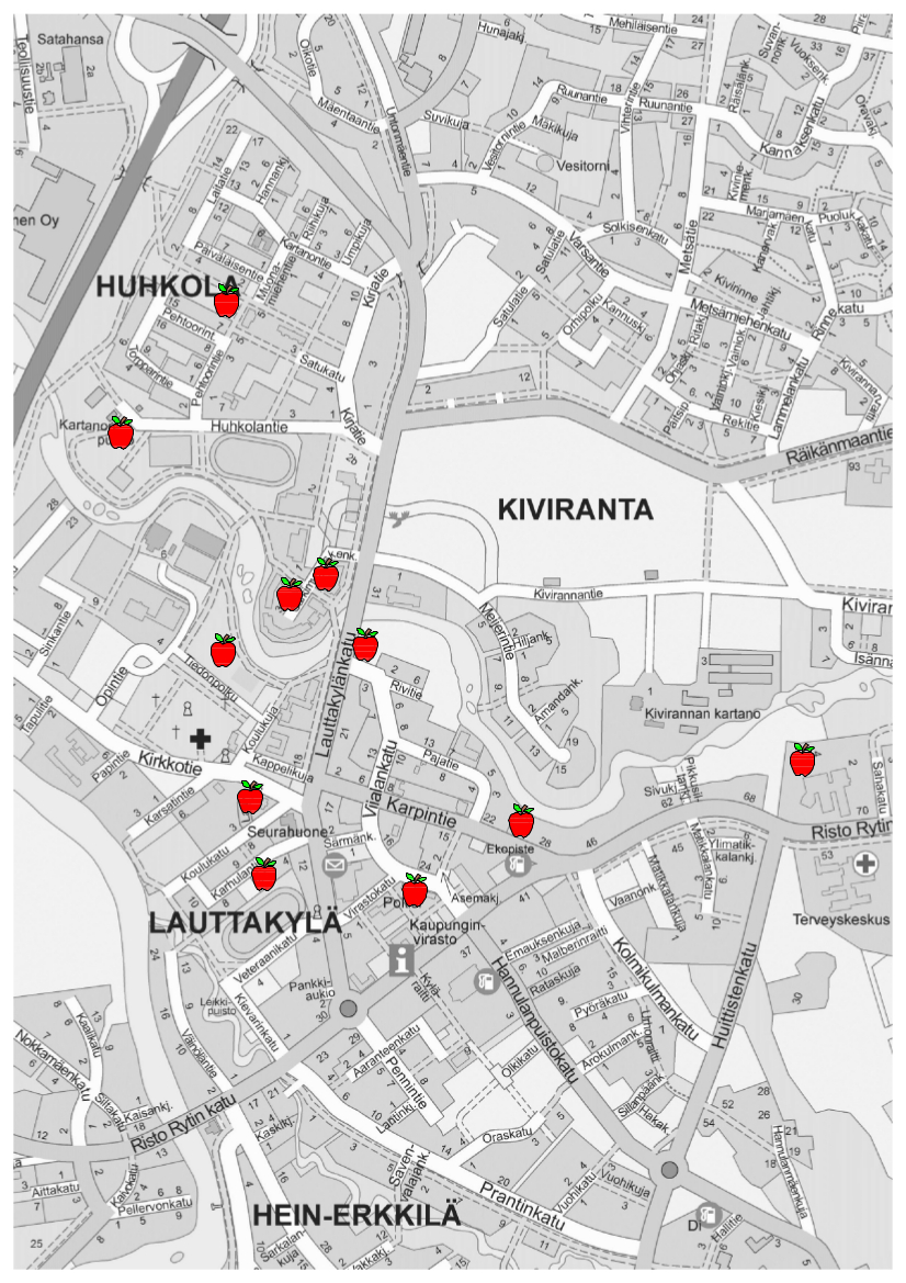 Huittinen, omppukartta